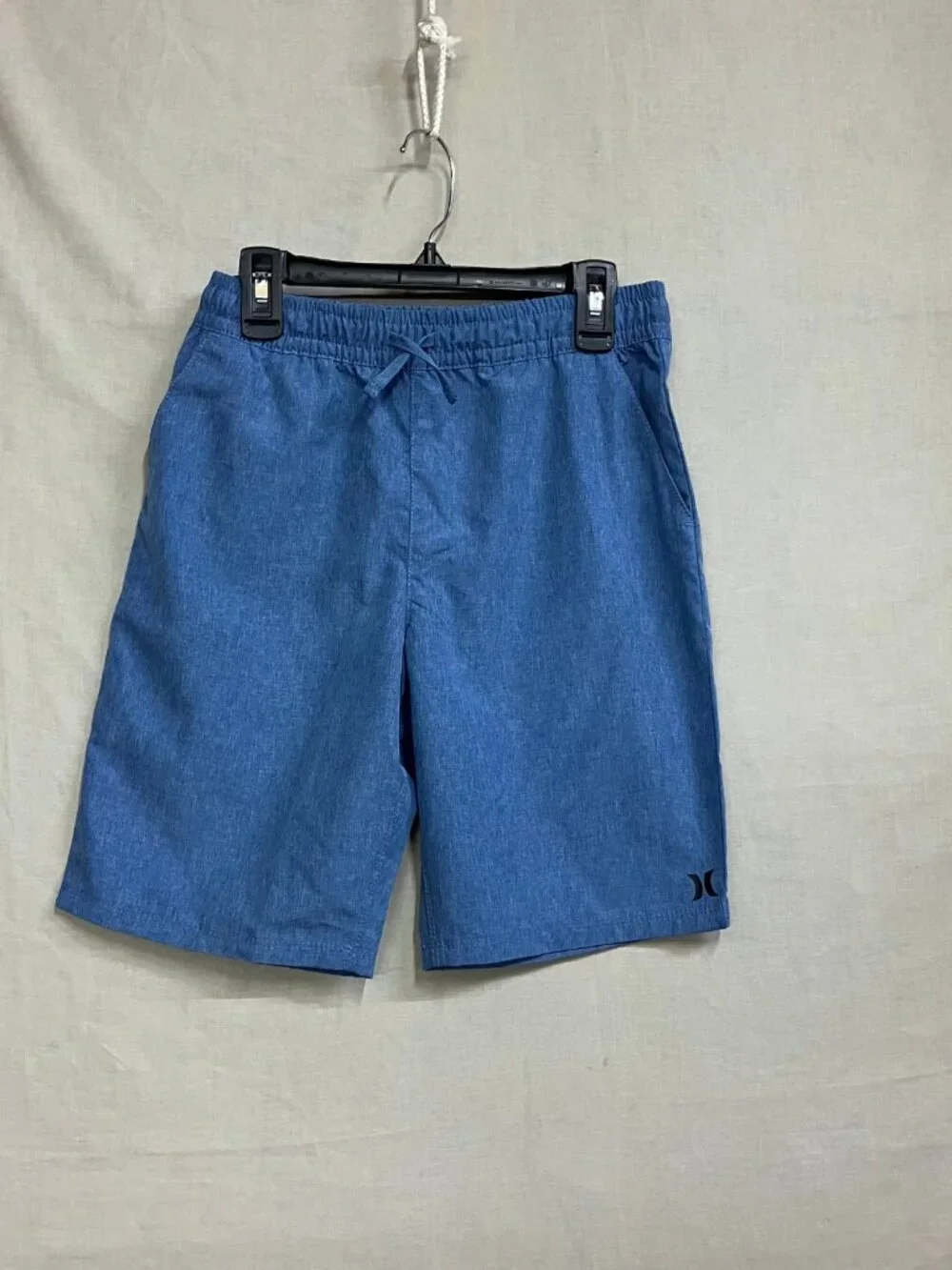 Hurley 2 Piece Set Shorts Tee Boys Size Medium 10-12 Blue Aqua Palm Graphic